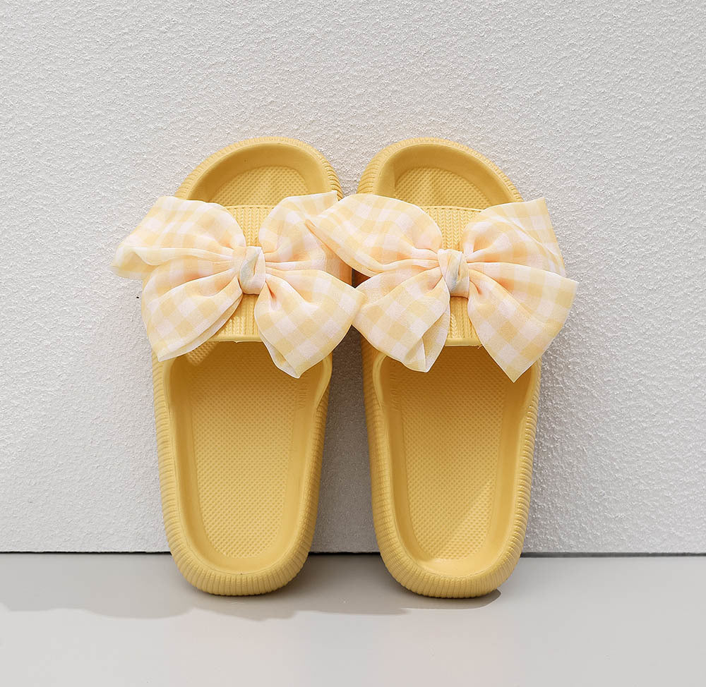 Gingham Checkered Bow Slides | 2-4 Week TAT