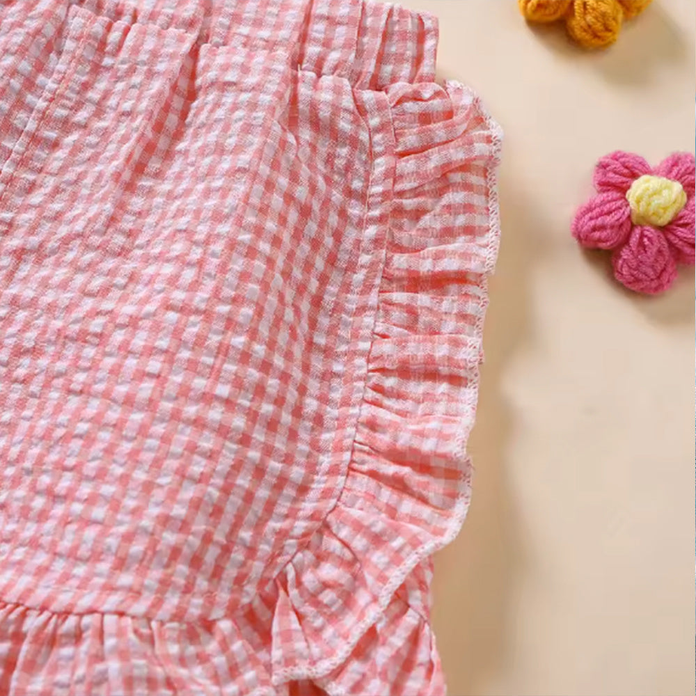 Toddler Girls Gingham Ruffle Shorts (5 Color Options) | 2-4 Week TAT