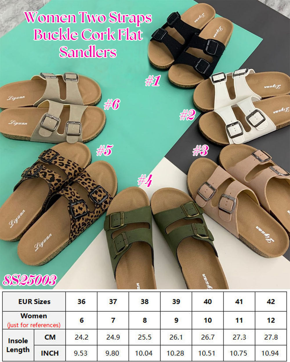 π‘β¨ Classic Neutral Cork Footbed Sandals π SIX COLORS! | EUR 36β42 | 3-4 Week TAT