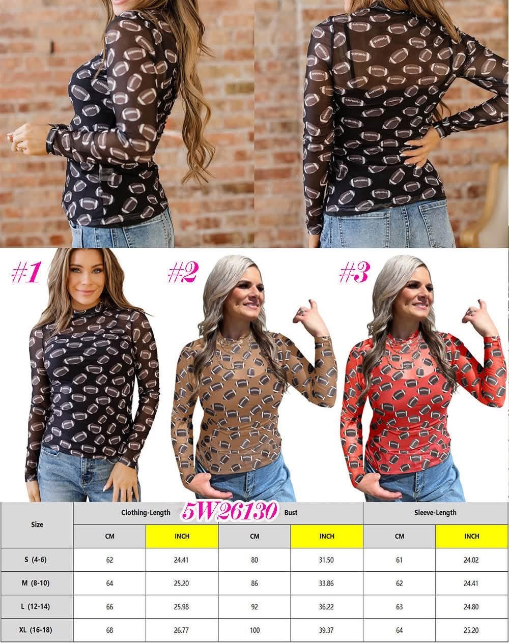 🏈✨Women’s Sheer Mesh Football Undershirt | Lightweight Long Sleeve Layering Top🏈✨