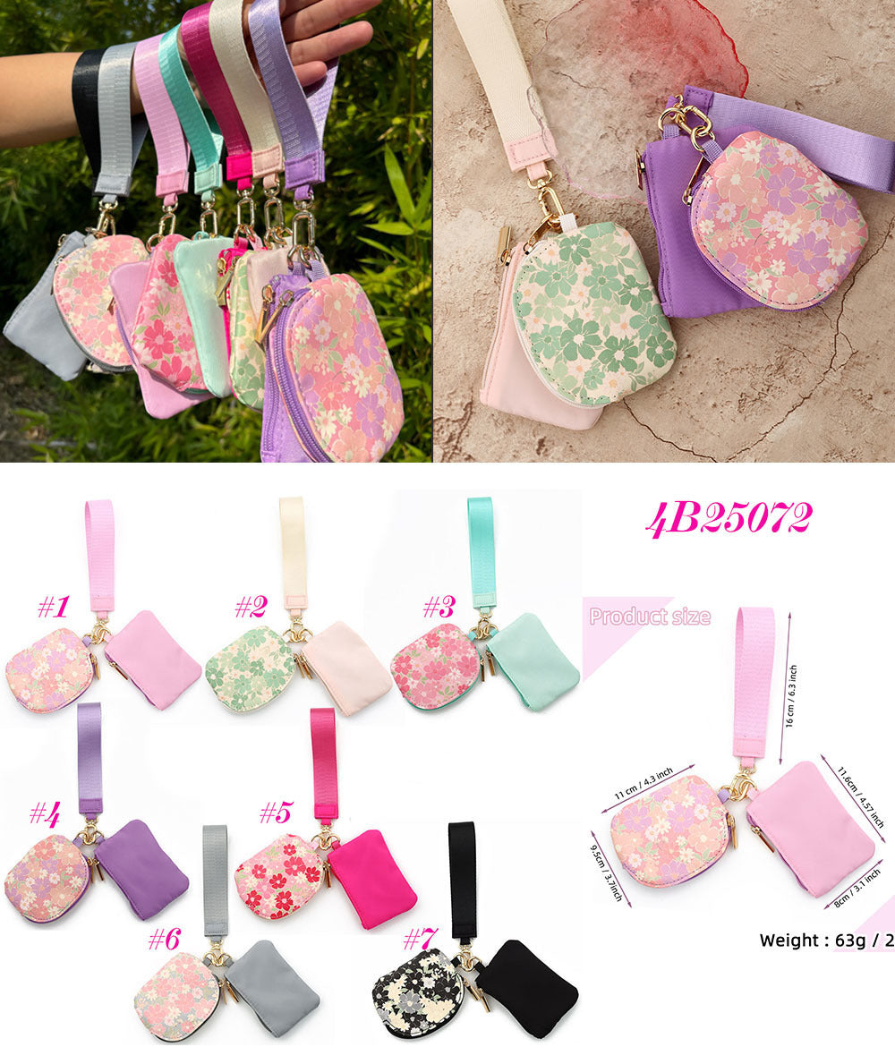 Floral Dual Pouch Wristlets - 7 colors | 2-4 Week TAT
