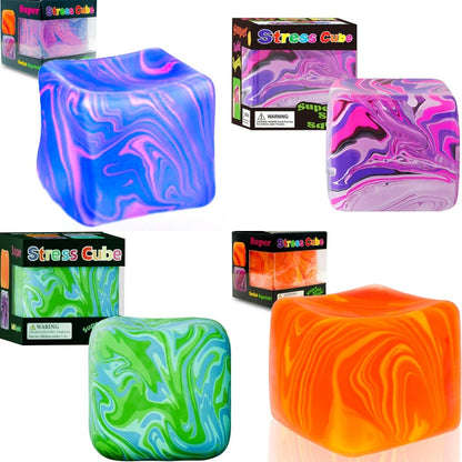 🧊 Marbled Squishy Cube Stress Toy | 3-4 Week TAT