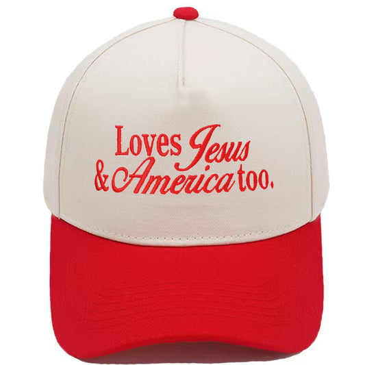 Embroidered Loves Jesus & America Too Snap Back Hat (13 Colors) | 2-4 Week TAT