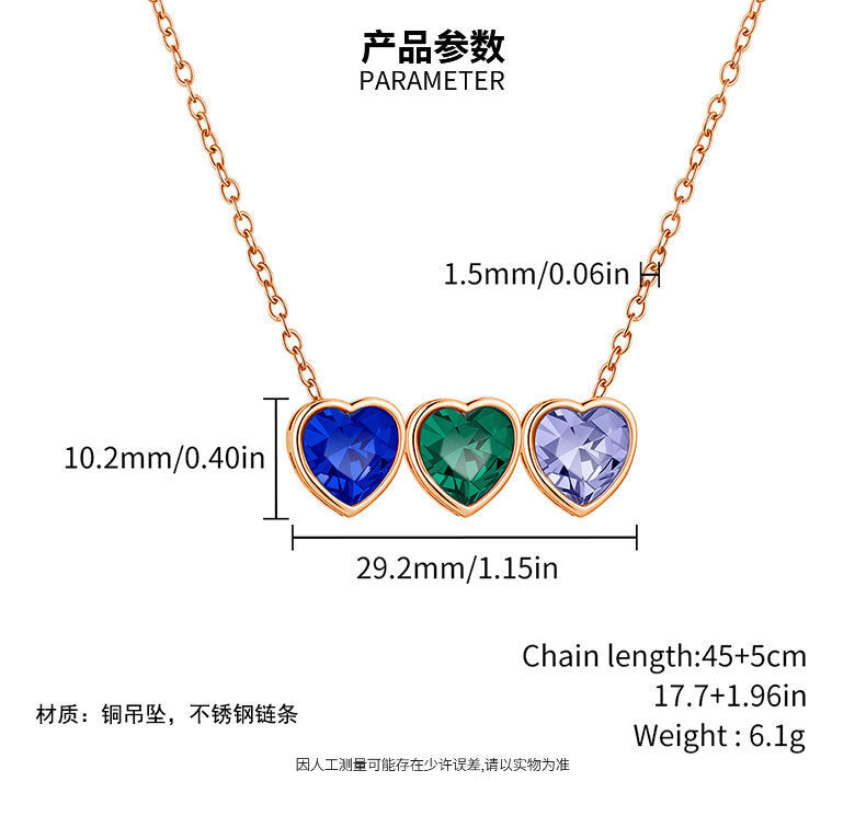 Personalized Heart Birthstone Necklace, Gold, Silver, or Rose Gold | 2-4 Week TAT