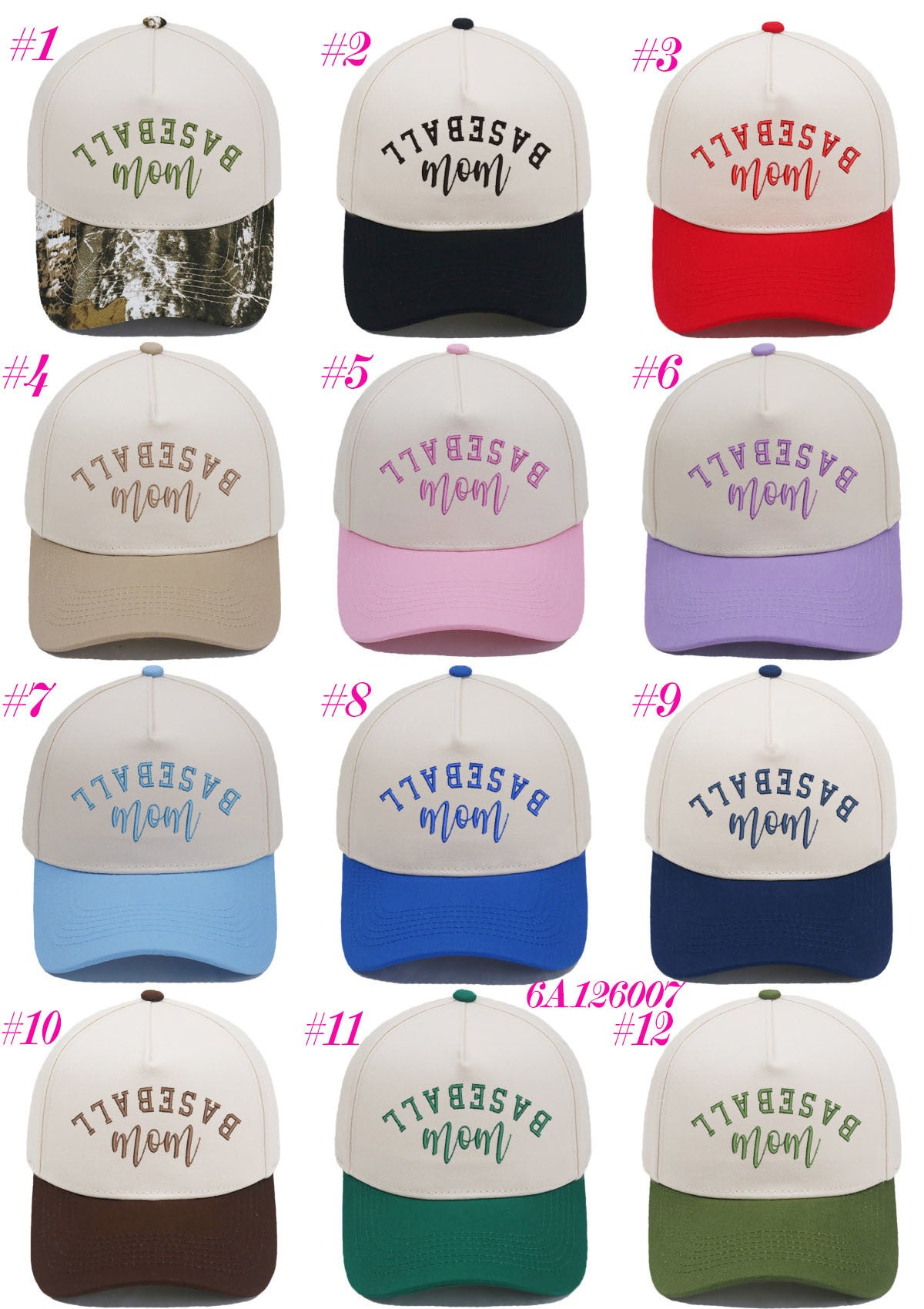 Embroidered Baseball Mom Snap Back Hat (12 Colors) | 2-4 Week TAT