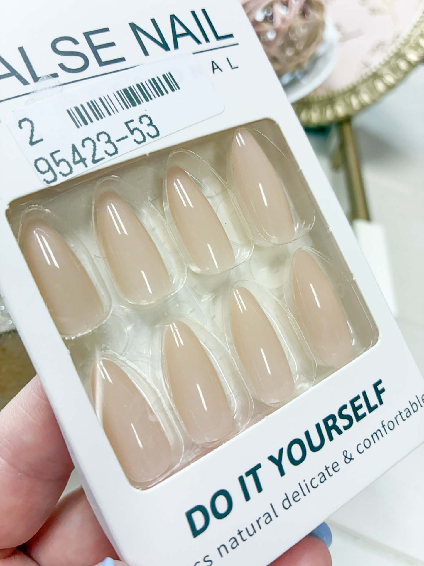 Sheer Neutral Almond Shaped Press On Nails - 24 Pieces with Glue! IN STOCK/READY TO SHIP!