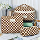 Checkered Quilted 3-Piece Bag Set - 7 Colors - "Today Mood, Feel The Warm" | 2-4 Week TAT