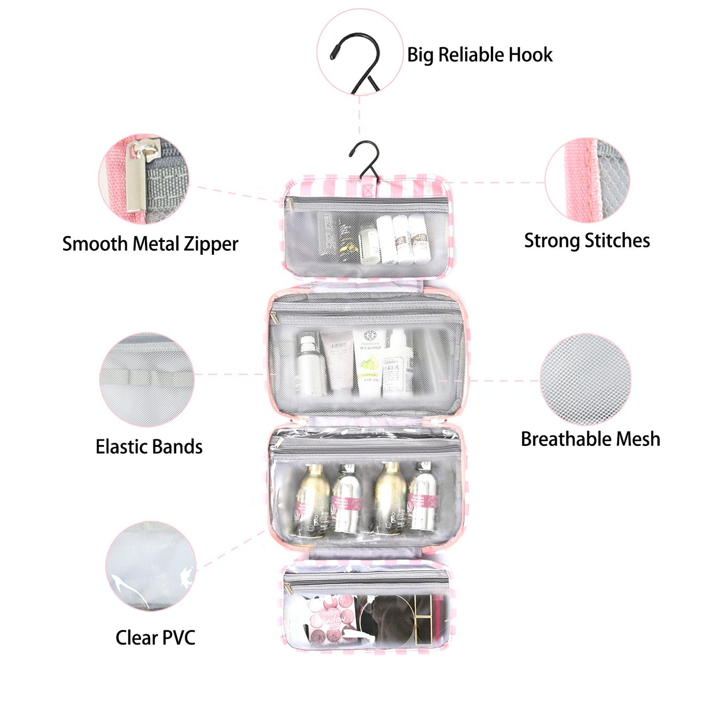 Striped Hanging Toiletry Bag 😍✈️ + 7 COLORS | 3–4 WEEK TAT
