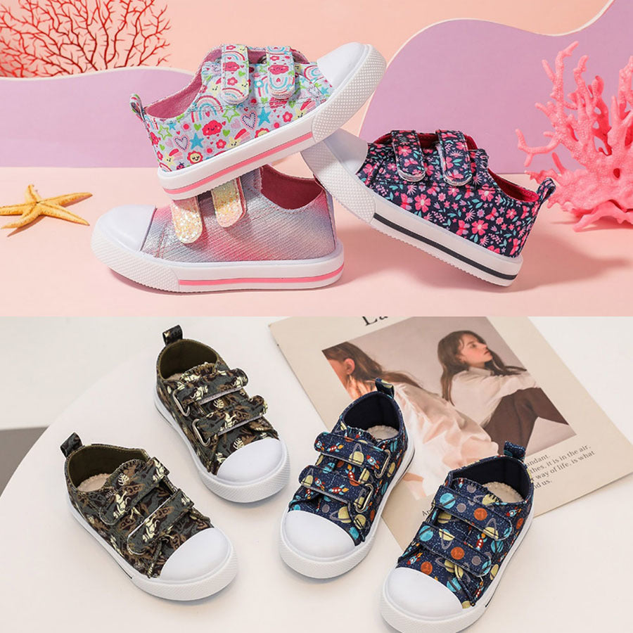 Kid's Canvas Velcro Strap Shoes (6 Prints) | 2-4 Week TAT