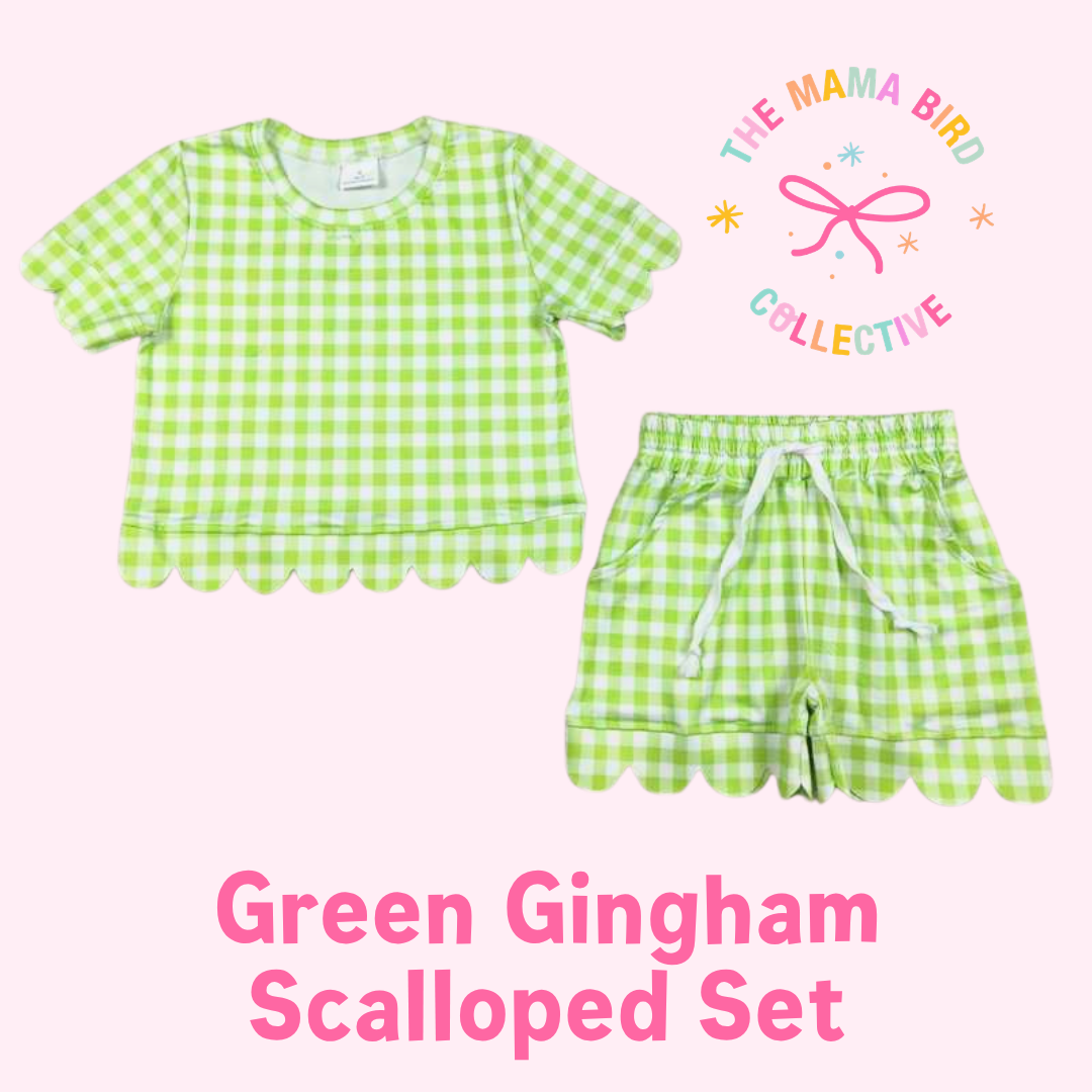 🌸 Darling Gingham Scalloped Sets ✨ | 3-6M–14/16T | 1-2 WEEK TAT 💗