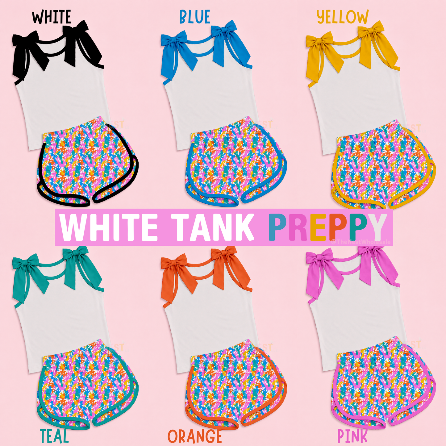 🎀 PREPPY MASCOT BOW TANKS | Kids 3/6M–14/16 & Adults S–4XL | 4-6 WEEK TAT