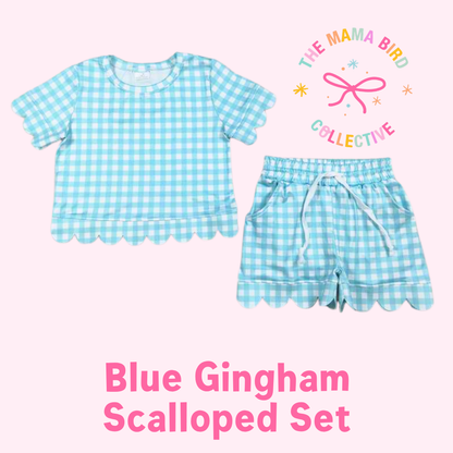 🌸 Darling Gingham Scalloped Sets ✨ | 3-6M–14/16T | 1-2 WEEK TAT 💗