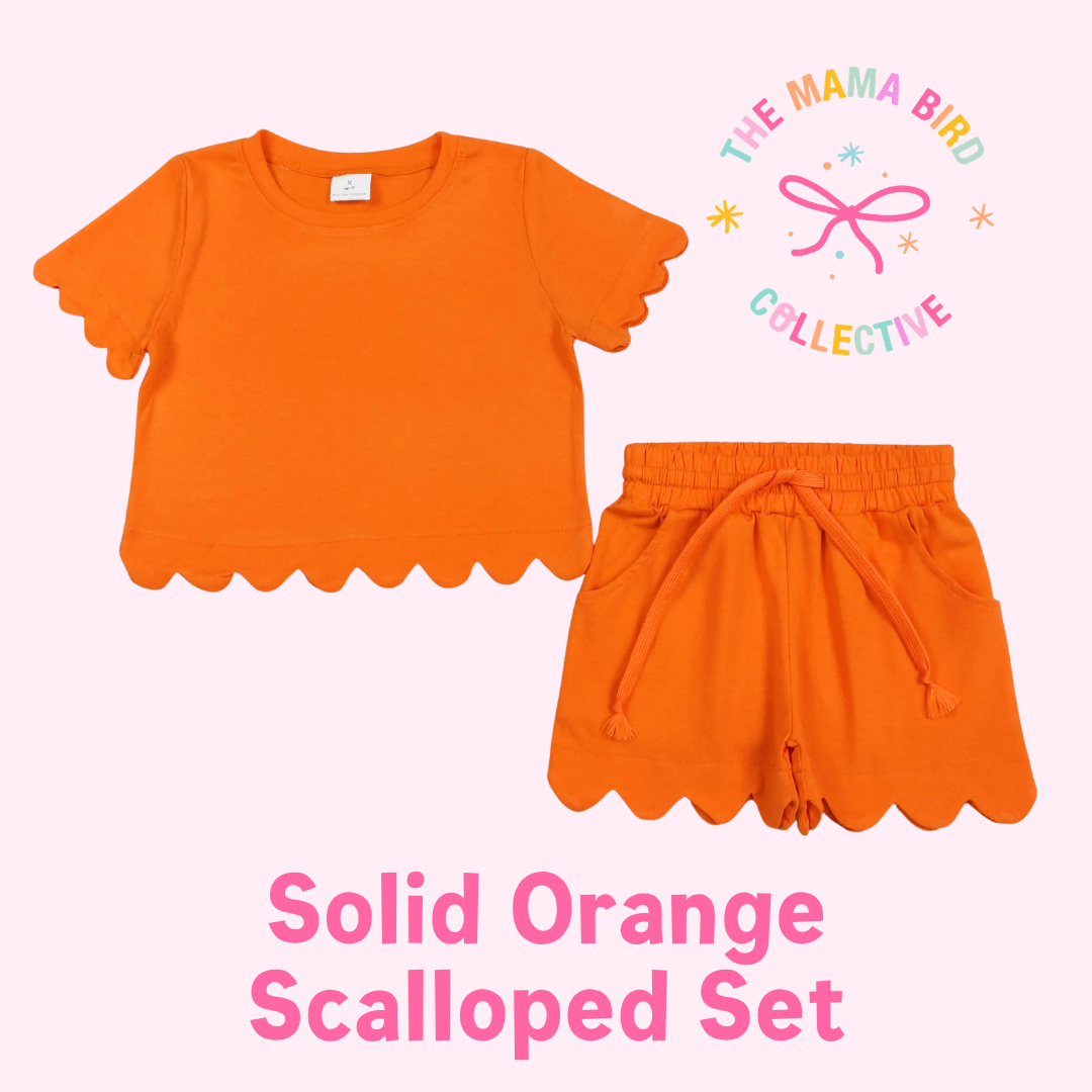 🌸 Solid Scalloped Sets ✨ | 3-6M–14/16T | 1-2 WEEK TAT 💗