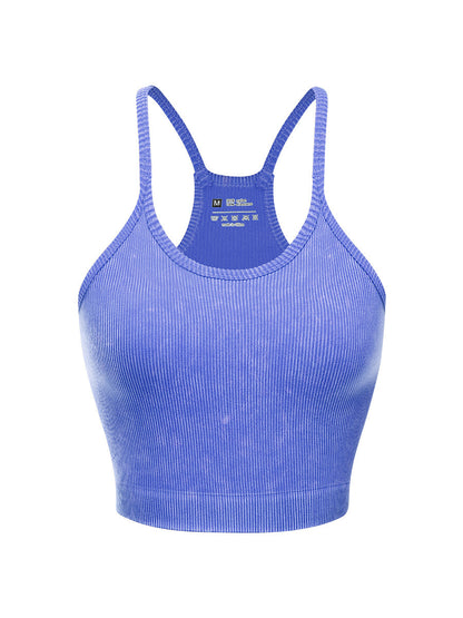 Women's Acid Washed Ribbed Crop Tank (12 Color Options) | 2-4 Week TAT