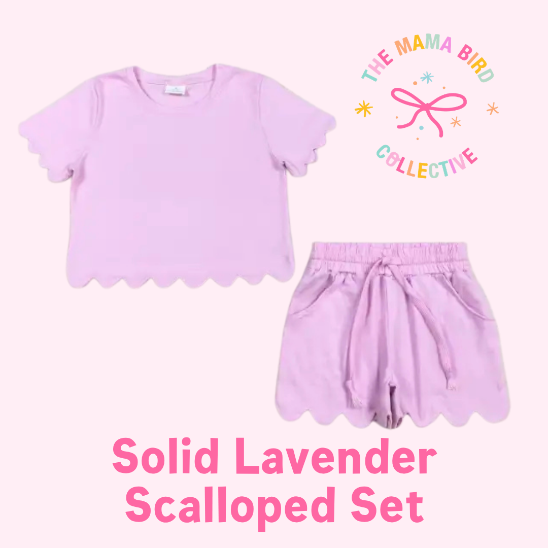 🌸 Solid Scalloped Sets ✨ | 3-6M–14/16T | 1-2 WEEK TAT 💗