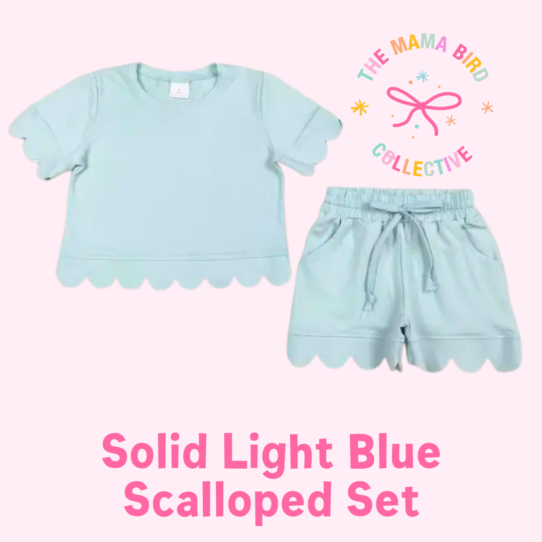 🌸 Solid Scalloped Sets ✨ | 3-6M–14/16T | 1-2 WEEK TAT 💗