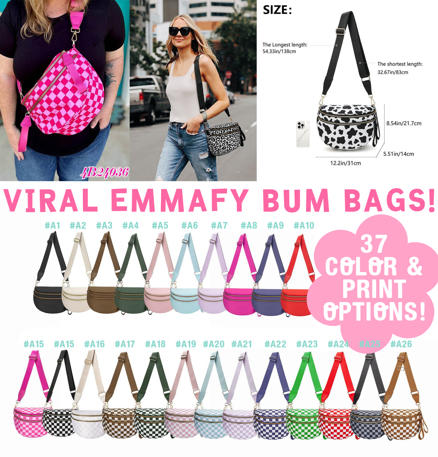 ✨ VIRAL BUM BAGS ✨ | 37 COLORS & PRINTS | 3-4 WEEK TAT