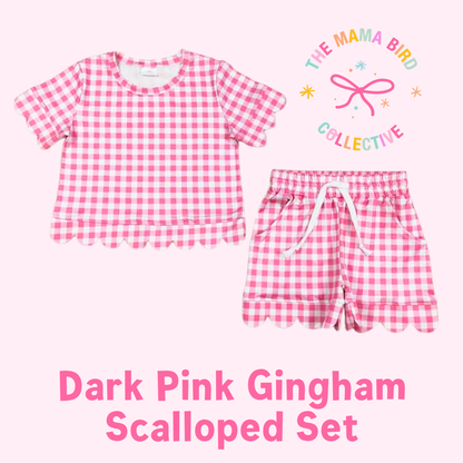 🌸 Darling Gingham Scalloped Sets ✨ | 3-6M–14/16T | 1-2 WEEK TAT 💗