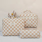 Checkered Quilted 3-Piece Bag Set - 7 Colors - "Today Mood, Feel The Warm" | 2-4 Week TAT