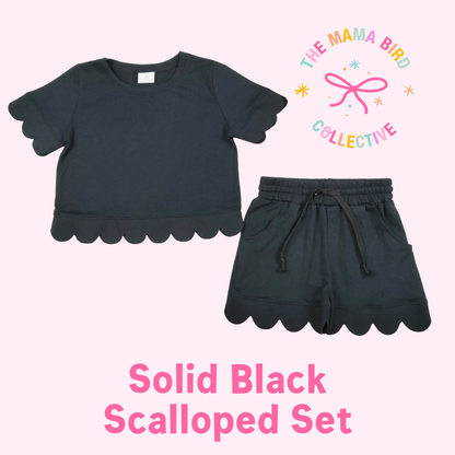 🌸 Solid Scalloped Sets ✨ | 3-6M–14/16T | 1-2 WEEK TAT 💗