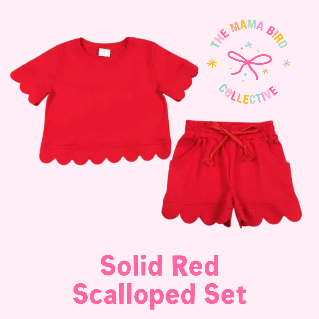 🌸 Solid Scalloped Sets ✨ | 3-6M–14/16T | 1-2 WEEK TAT 💗