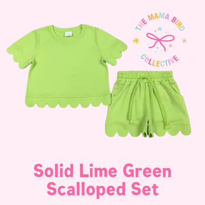 🌸 Solid Scalloped Sets ✨ | 3-6M–14/16T | 1-2 WEEK TAT 💗