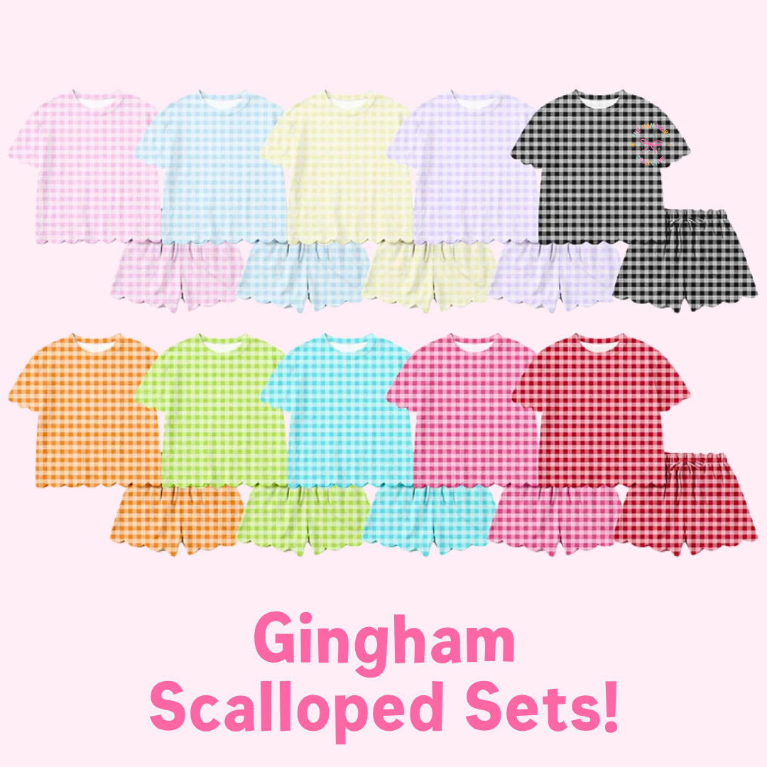 🌸 Darling Gingham Scalloped Sets ✨ | 3-6M–14/16T | 1-2 WEEK TAT 💗