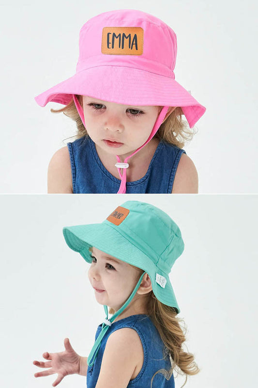 🧢 Adjustable Kids Bucket Hats (Custom Leather Patch!) 20 Colors | 3-4 Week TAT