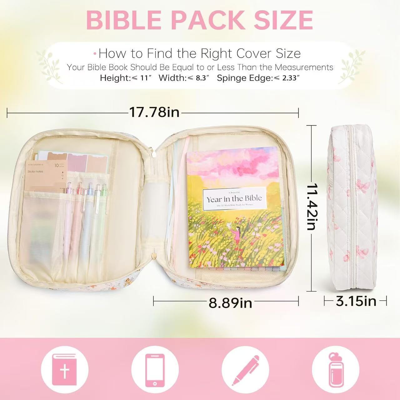 Quilted Bible Cover & Organizer Set, 7 Prints | 2-4 TAT