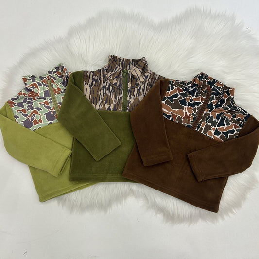 Sherpa Camo Quarter Zips, 3 Print Options | 1-2 Week TAT