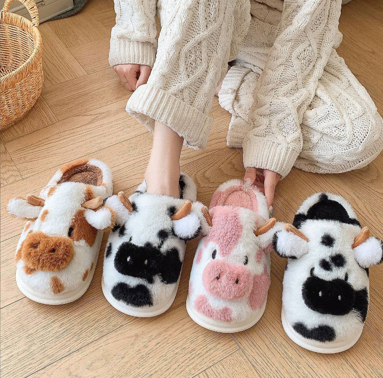 Fuzzy Cow Slipper | 2-4 Week TAT