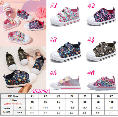 Kid's Canvas Velcro Strap Shoes (6 Prints) | 2-4 Week TAT
