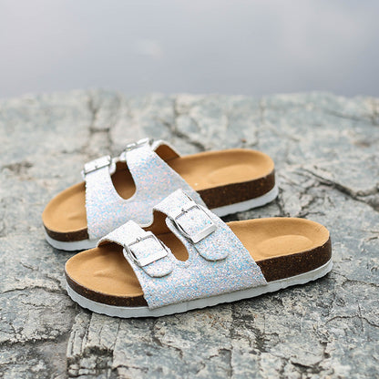 ✨ Cork Footbed Shimmer Sandals 👡 FIVE COLORS! Sizes EUR 35–44 | 3-4 Week TAT