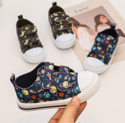 Kid's Canvas Velcro Strap Shoes (6 Prints) | 2-4 Week TAT