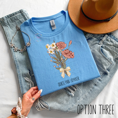 💐✨ Custom Birth Flower Tees + Personalized Options | 14 BUSINESS DAY TAT