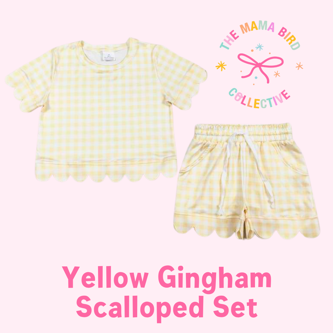🌸 Darling Gingham Scalloped Sets ✨ | 3-6M–14/16T | 1-2 WEEK TAT 💗
