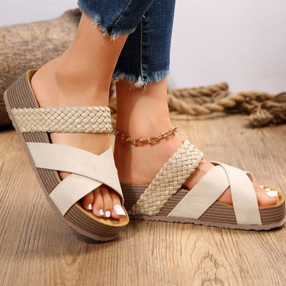 👡☀️ Women’s Crossband Platform Slide Sandals FIVE COLOR OPTIONS + Sizes EUR 35-43 | 3-4 WEEK TAT