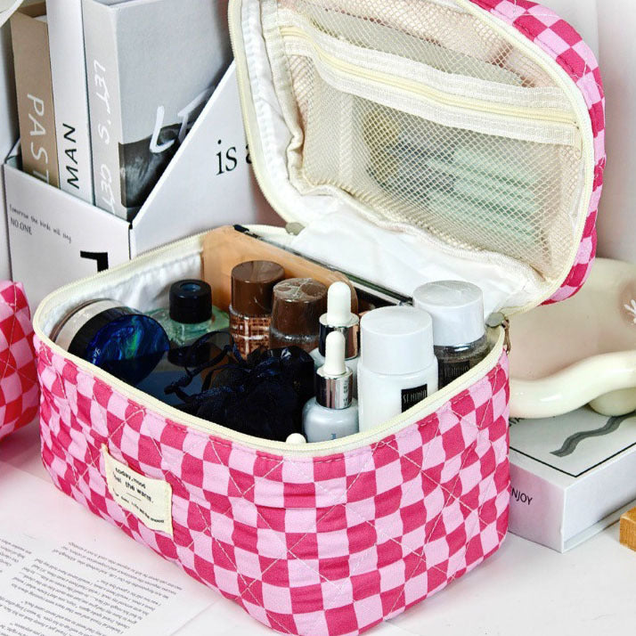 Checkered Quilted 3-Piece Bag Set - 7 Colors - "Today Mood, Feel The Warm" | 2-4 Week TAT