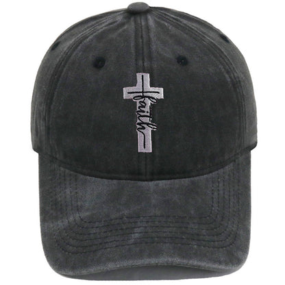 Embroidered Cross Faith Acid Washed Adjustable Back Hat (18 colors!) | 2-4 Week TAT
