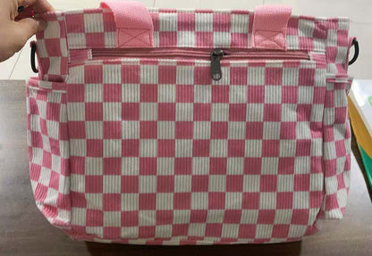 🖤🤍 CORDUROY CHECKERED TOTE BAG + 4 COLORS | 3–4 WEEK TAT 🤍🖤