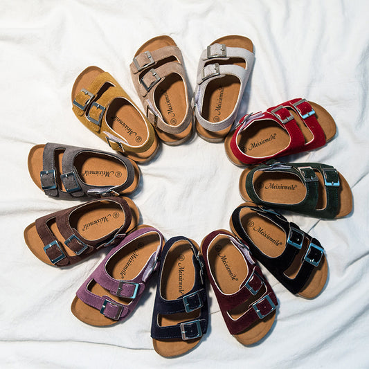 👡 Kid’s Suede Velcro Buckle Sandals | 15 Colors | Sizes 6.5C–2Y | 3-4 WEEK TAT 👡