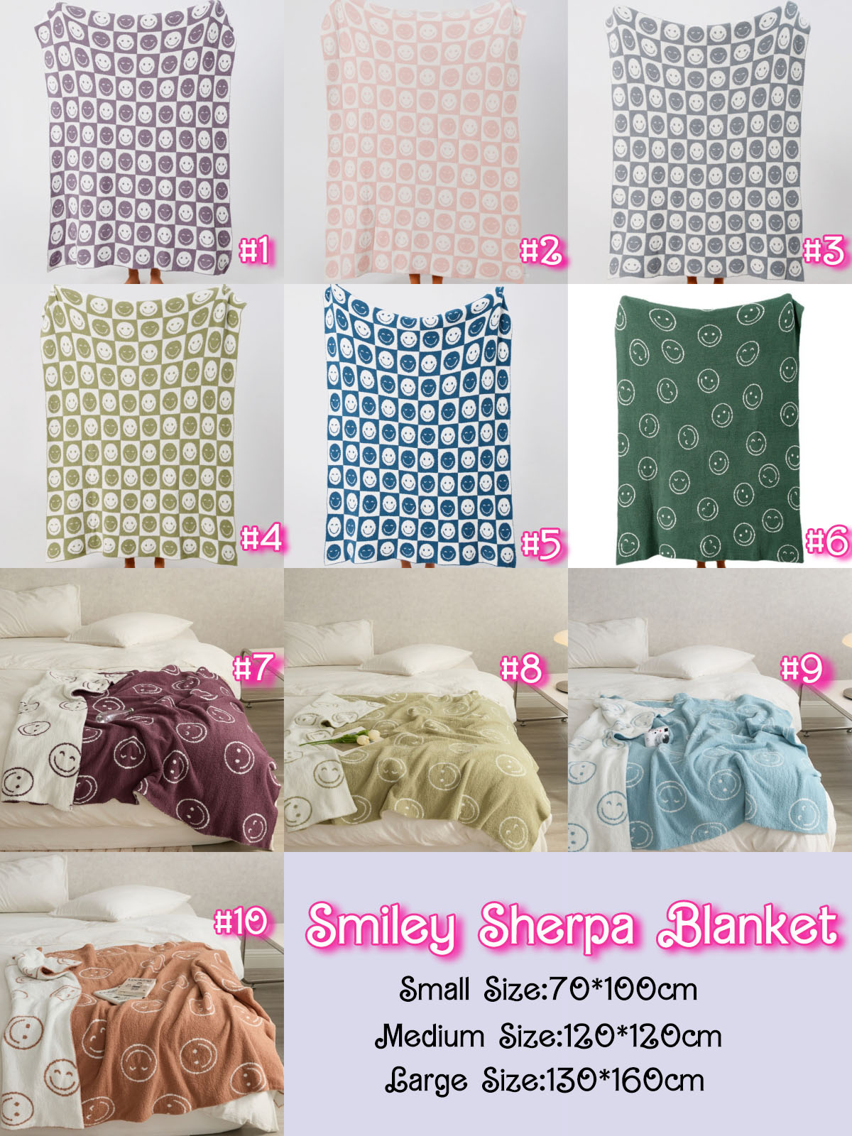 BF Dream Inspired Smiley Blanket (Reversible), 10 colors | 2-4 Week TAT