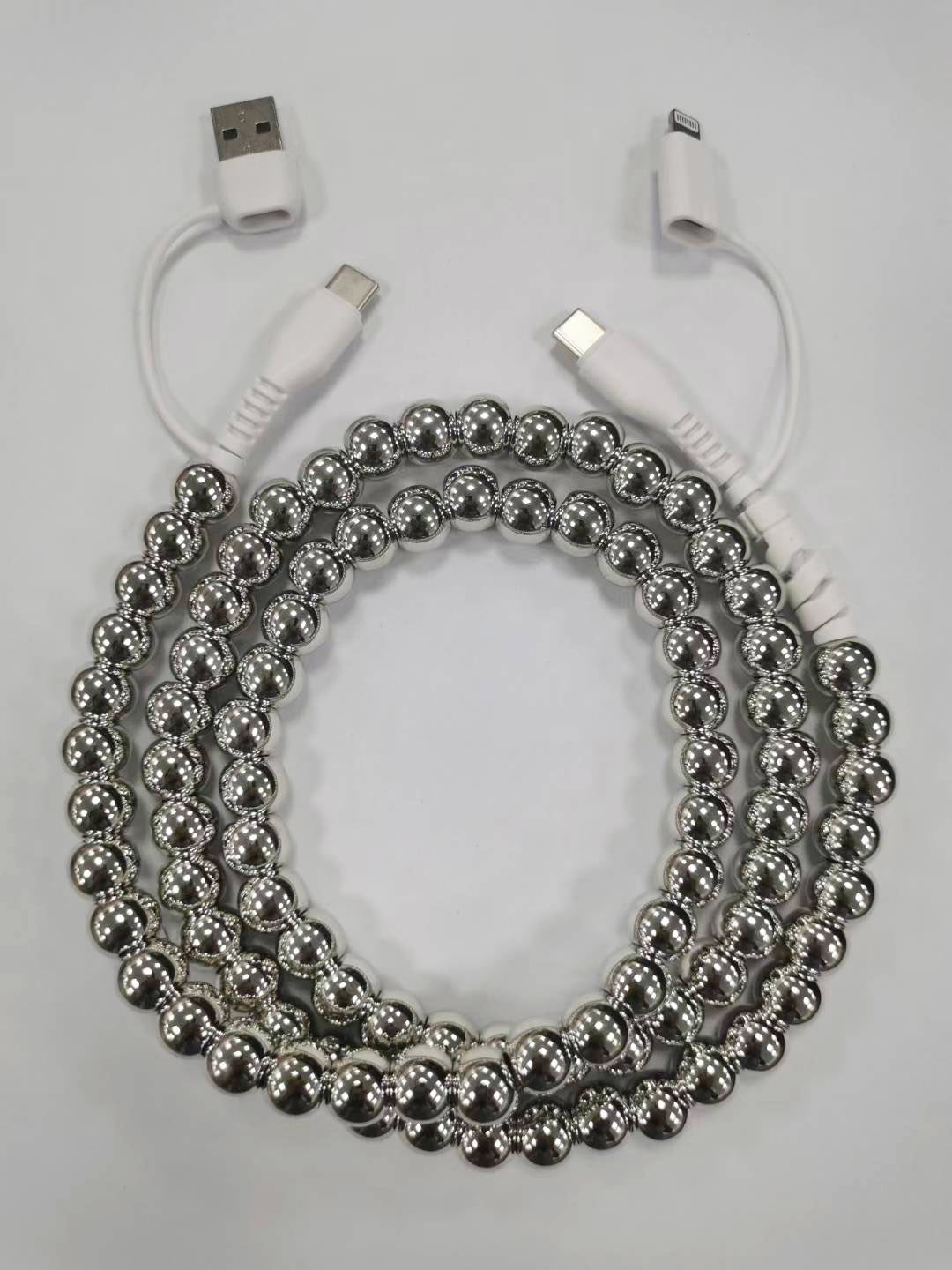 4-in-1 Beaded Lightening Phone Charger - 30 Options | 2-4 Week TAT