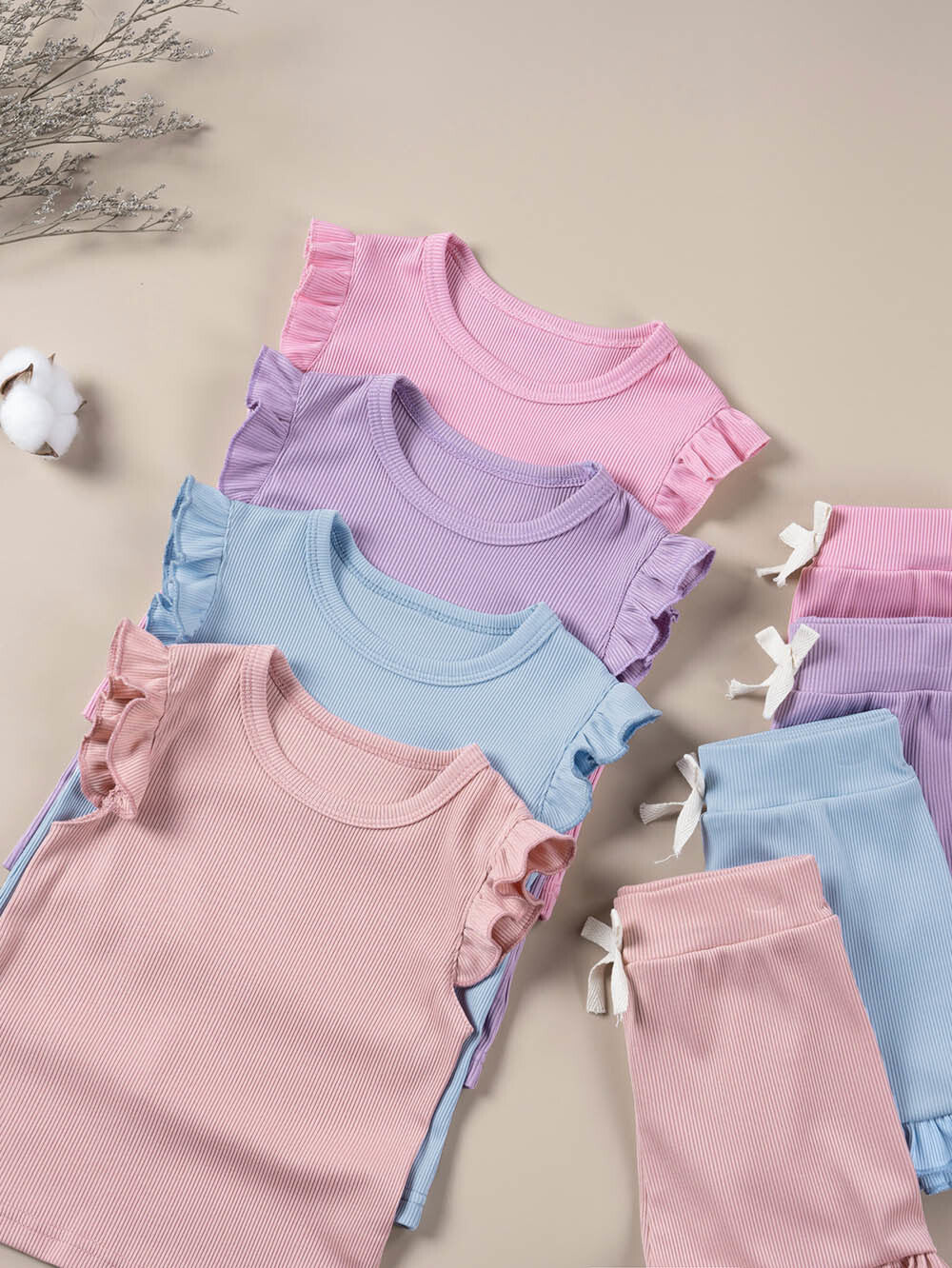 🌸 RIBBED RUFFLE HEM KNIT BAMBOO SETS 💗 9 COLORS! |6/12MO TO 5/6T | 3-4 WEEK TAT ✨