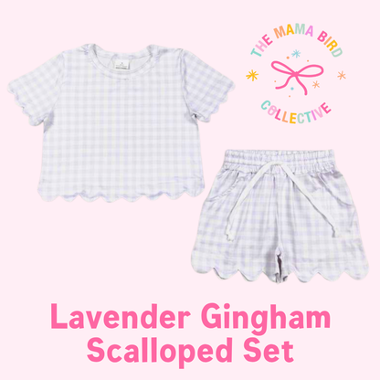 🌸 Darling Gingham Scalloped Sets ✨ | 3-6M–14/16T | 1-2 WEEK TAT 💗