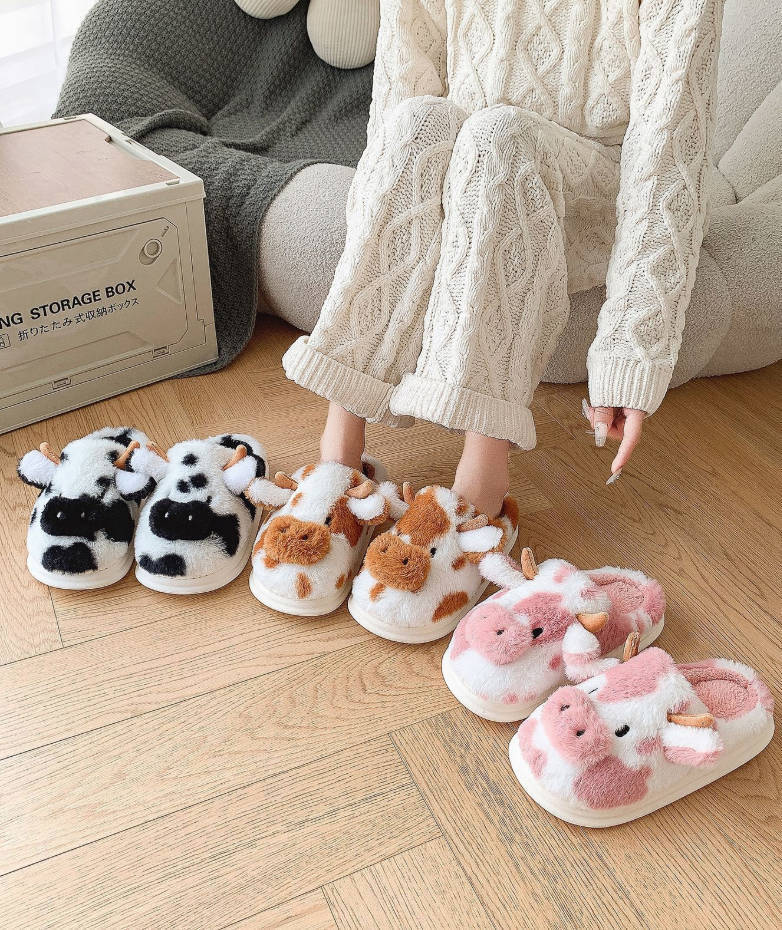 Fuzzy Cow Slipper | 2-4 Week TAT