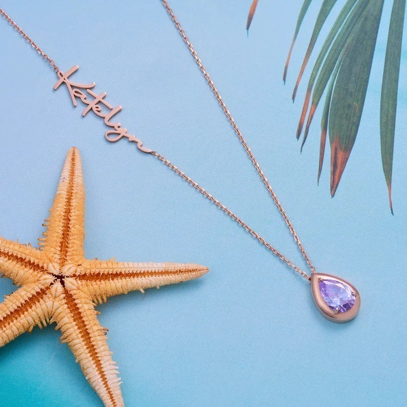 Personalized Name & Birthstone Necklace GOLD OPTION | 2-4 Week TAT