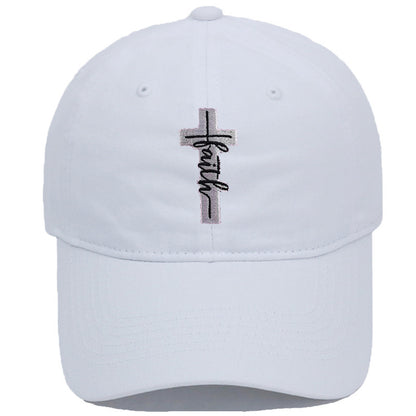 Embroidered Cross Faith Acid Washed Adjustable Back Hat (18 colors!) | 2-4 Week TAT