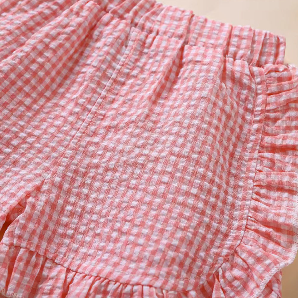 Toddler Girls Gingham Ruffle Shorts (5 Color Options) | 2-4 Week TAT