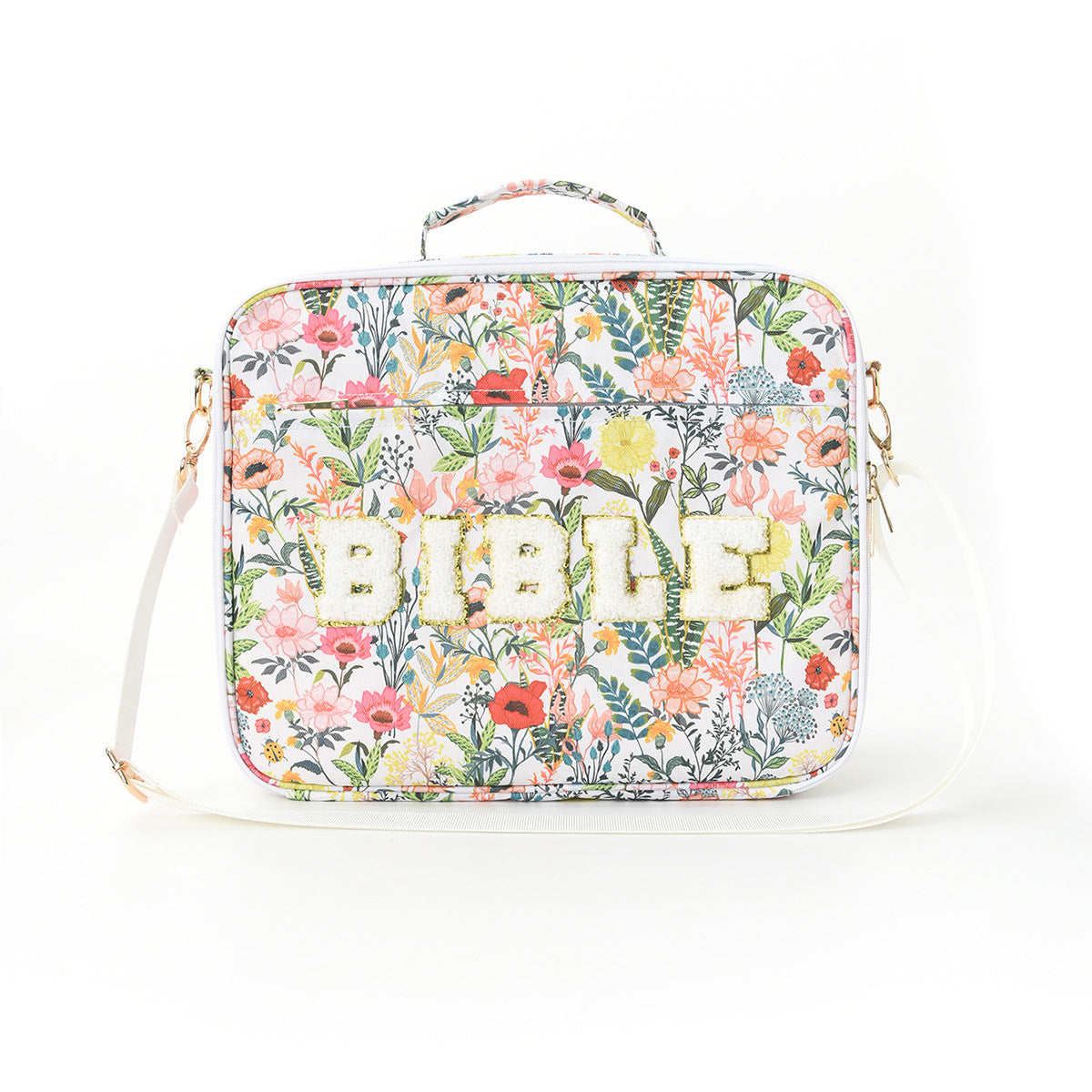 Chenille “BIBLE” Patch Carrying Case with Strap & Accessories, 13 Prints & Colors | 2-4 Week TAT